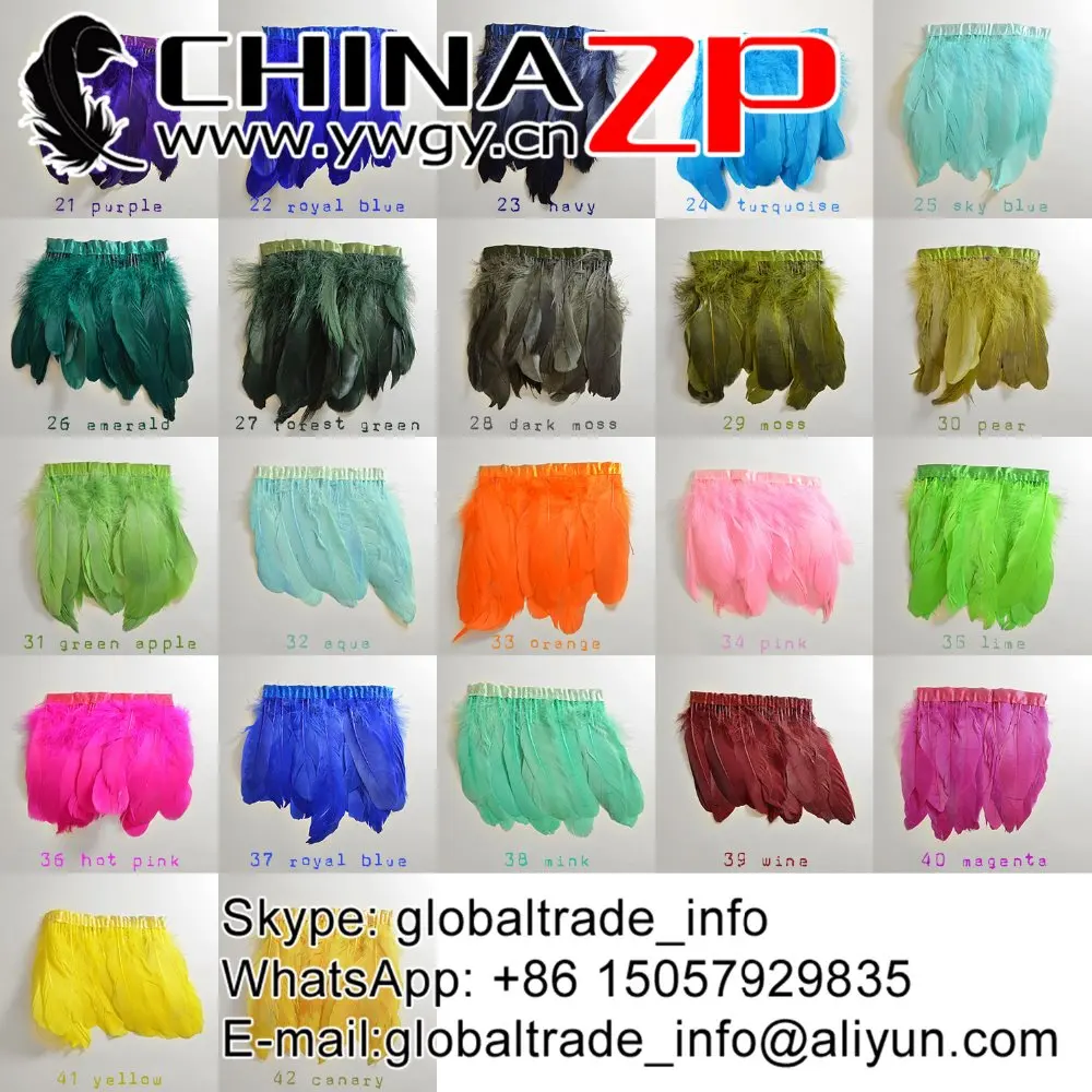 
ZPDECOR Hot Sale White Goose Satinettes Feather fringe For Carnival Decoration Dance Costumes Trim 