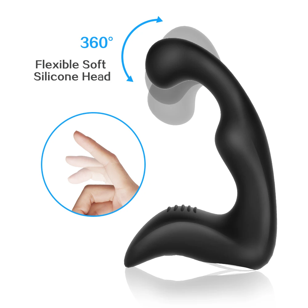 S-HANDE Waterproof Electric Black Silicone Vibrating Prostate massager for Men Homemade anal sex toy