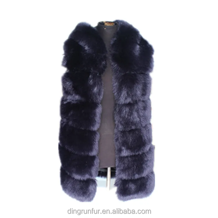 
Top Quality 100% Polyester faux fur fabric Waistcoat Hooded Fake Fur Vest 