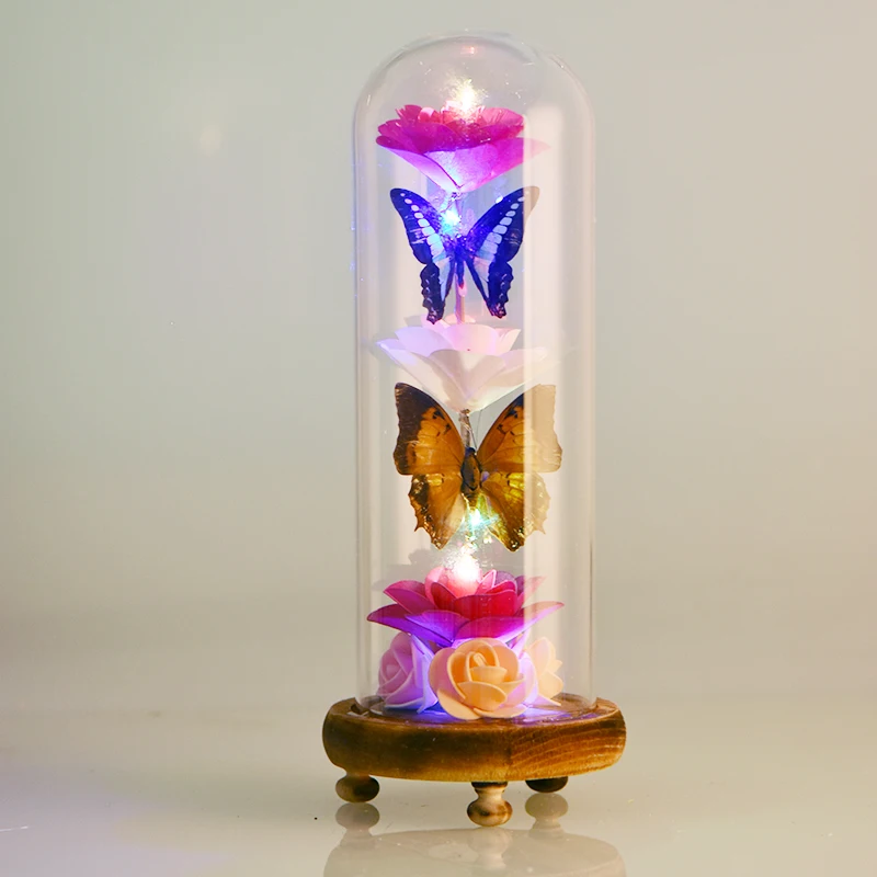 Hot sale Home& wedding decoration Various butterfly samples Custom artificial rose  flower For Baby Girl Gifts