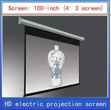 100-inch projection screen \ home theater projector screen \ HD projector screen \ electric curtain \ Wireless Remote