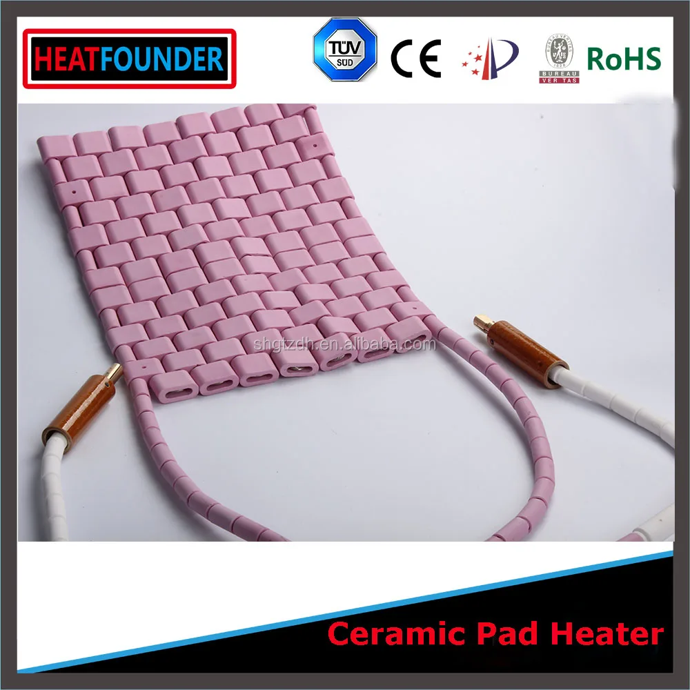 Гибкая розовый керамические pad нагреватель глинозема мат нагревателя
