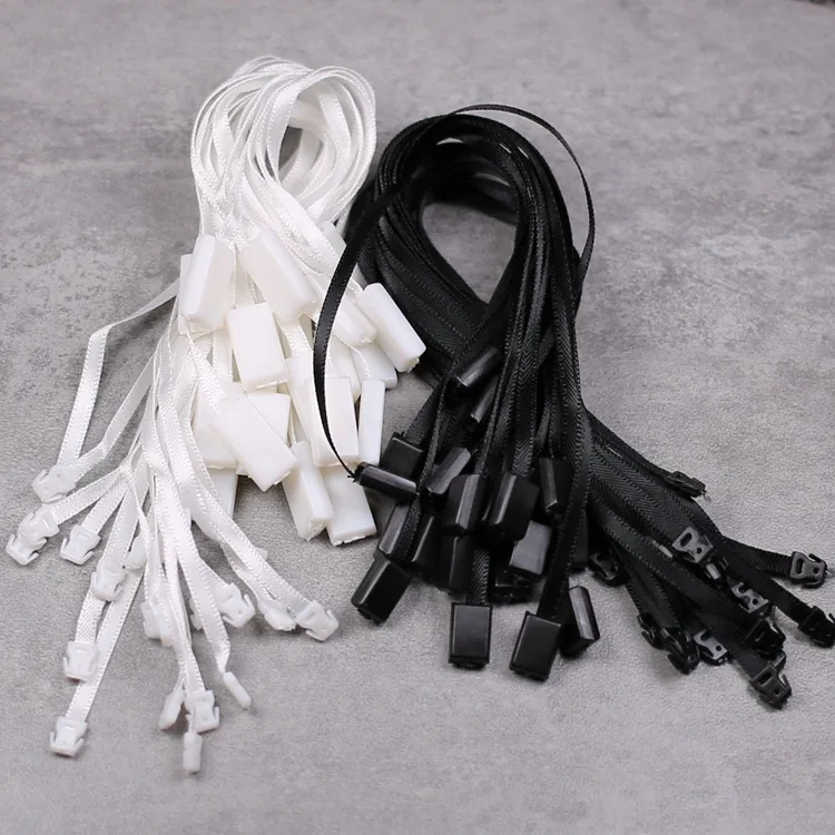 Wholesale plastic cotton string hang tag string seal cord for clothing,China jeans printed tags design hang tag nylon string