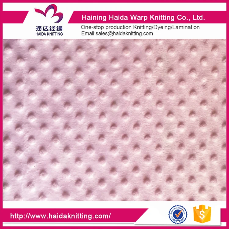 
Home Textile 100% Polyester Soft Super Dimple Baby Blanket Minky Dot Fabric 