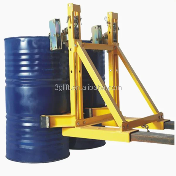Foshan factory price 700kg capacity forklift attachment drums clamp,manufacturer forklift drum with mounted clamp attachment
