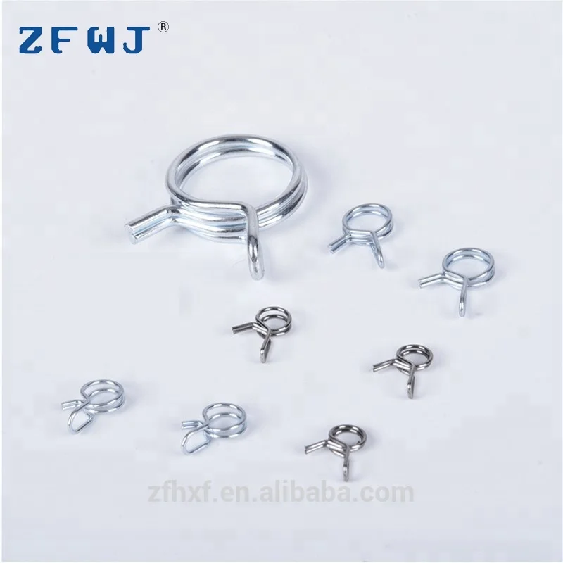 Factory wholesale galvanized small metal double wire spring band hose clamp