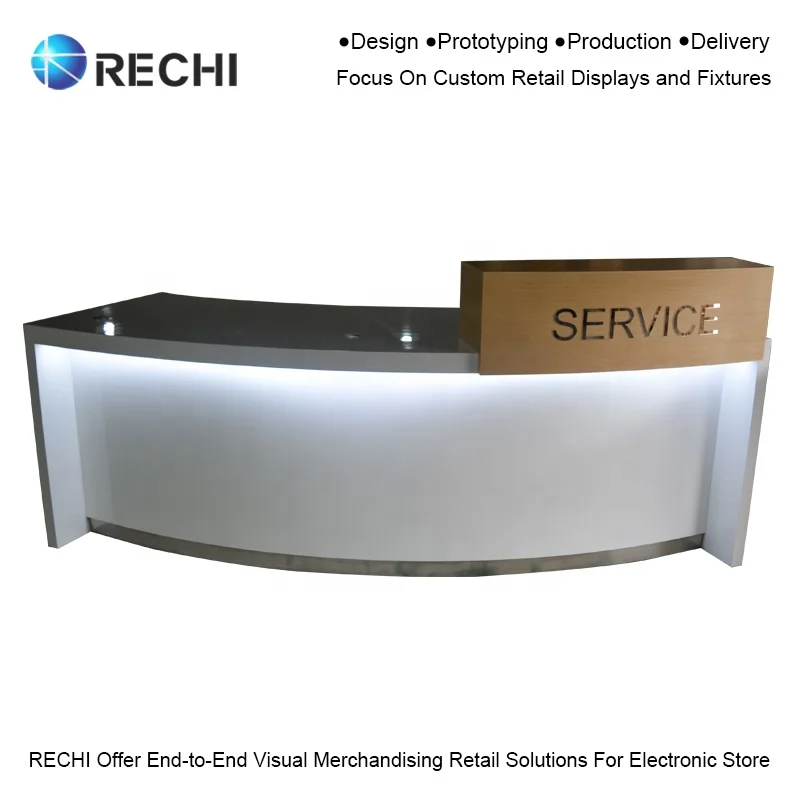 RECHI Custom Wooden Maintenance Table and After Sales Service Counter With Light Sign for Retail Mobile Phone Store