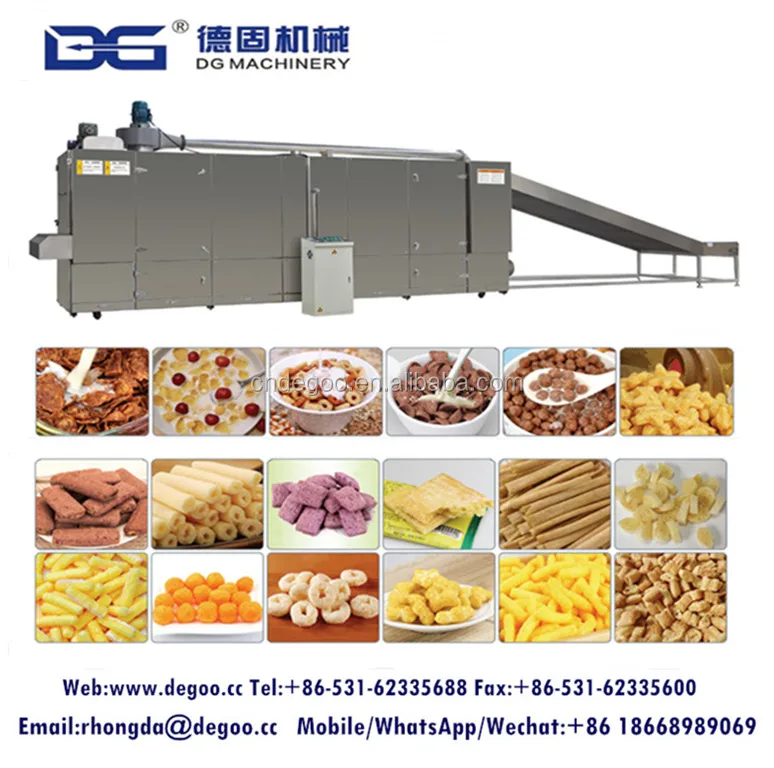 
puffed corn flake extruder puffed corn food extrusion small snack food processing line 