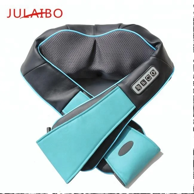 Hotselling new style shiatsu kneading neck and shoulder massage belt neck massager blue and black  with dust bag