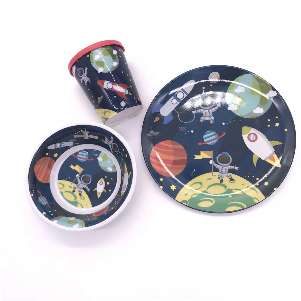 Custom printed plastic melamine kids dinner plate