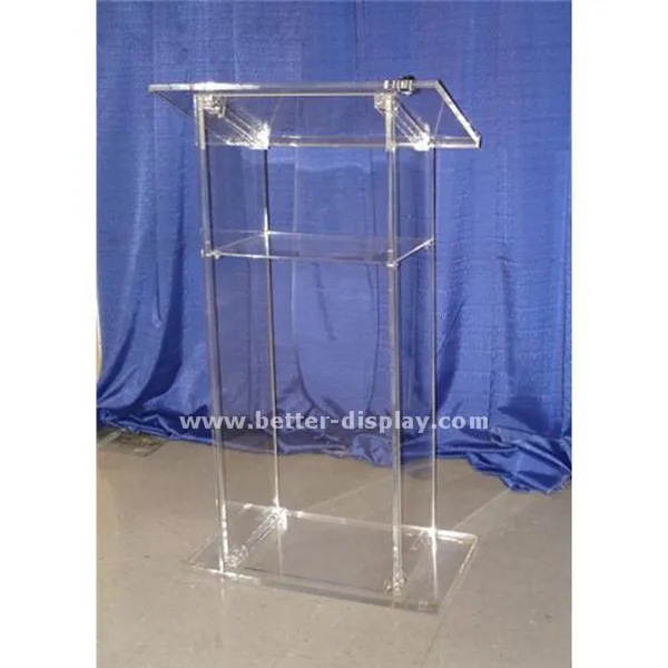 custom clear organic glass church pulpit