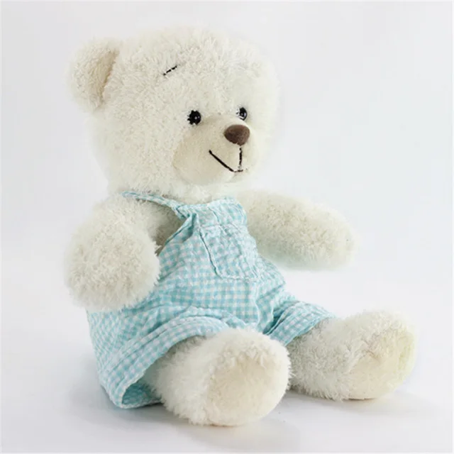 Stuffed Teddy Bear Names Plush Toy White Teddy Bear in Rompers