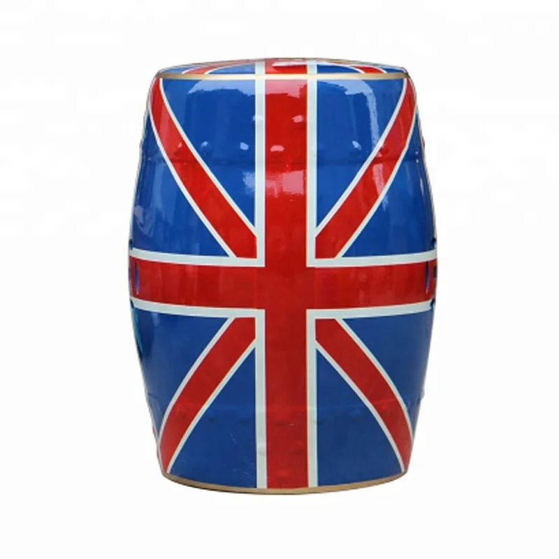 Chinese dragon drum ceramic stool UK flag painting porcelain home decoration with different color for garden seat