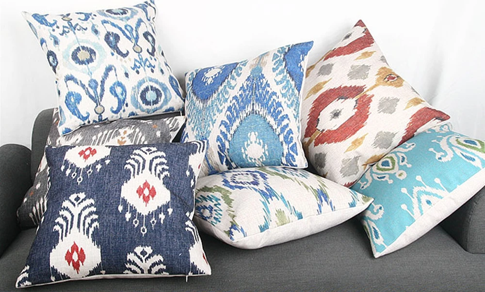 Decorative Custom Printed Cotton Linen Cushion Cover Pillow Case 65x65