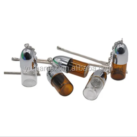 2.5ml 6ml  Glass Pill bottle storage case Rocket Snuff Snorter Dispenser Bullet Snuff Sniffer With Metal Spoon.Color Random