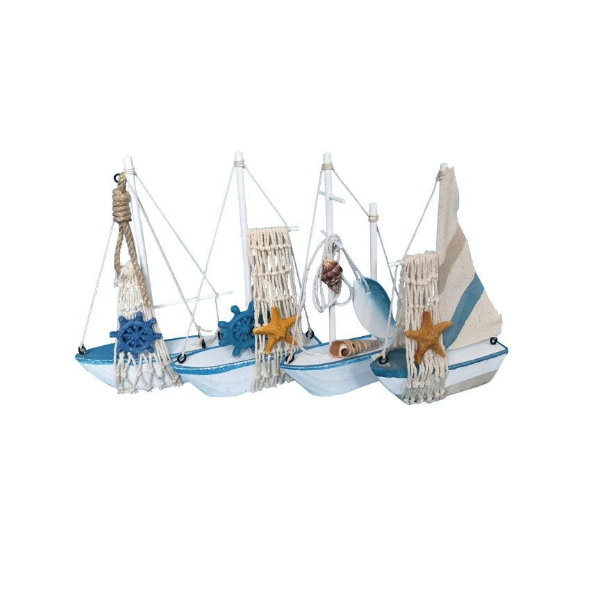 Ocean Canvas Fishing Boat Model Wooden Ship Model for gifts