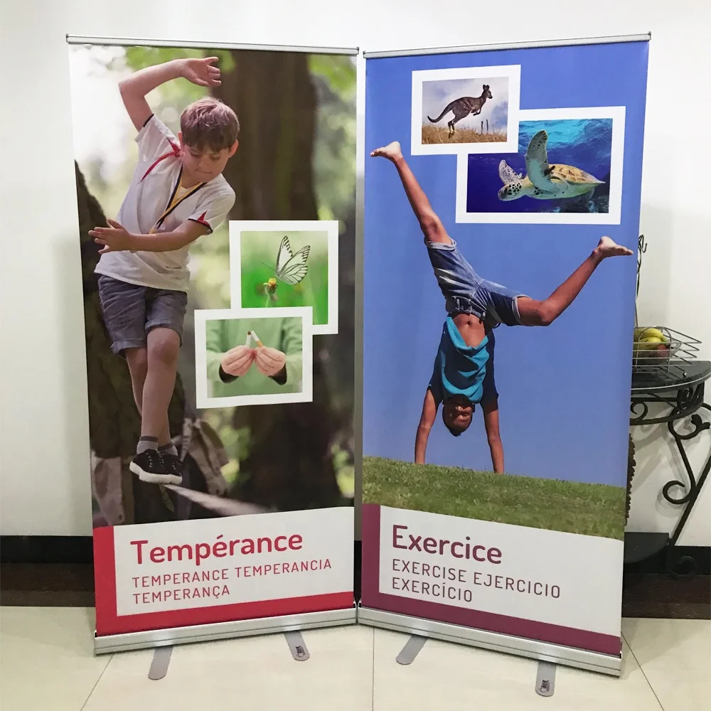 Double sided vinyl roll up banner pull up banner stand horizontal banner stand