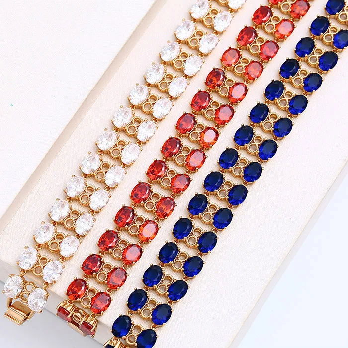 73466 best brand fashion jewelry wholesale copper CZ stone bracelet