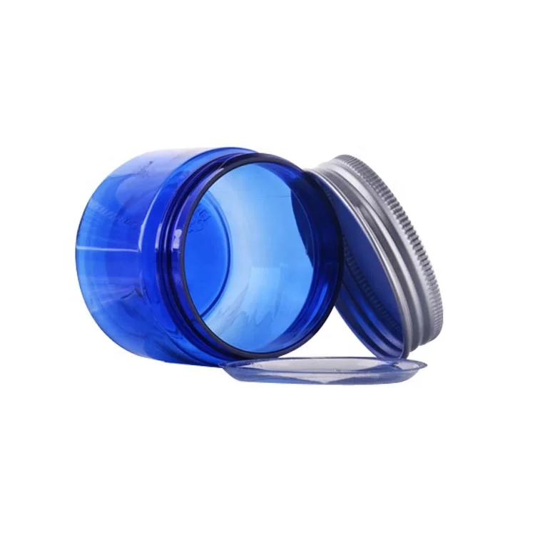 
50g 80g plastic cream jar with aluminum cap / plastic wide mouth food cans/ cream jar for face hair body cream 