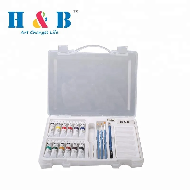 Wholesale 21pcs children watercolor paint set in plastic box