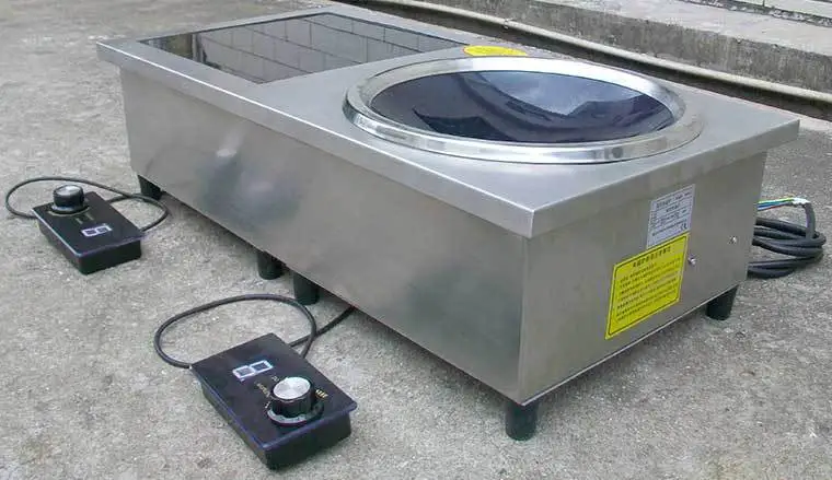 
5000w Drop-in induction range cooker with flat and wok hobs Induction Cooktop 