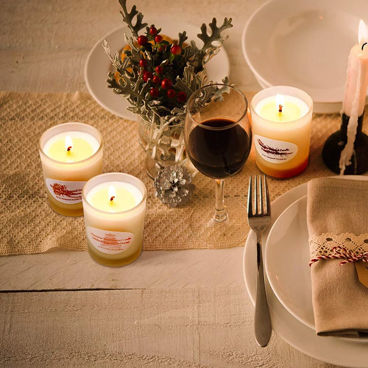 Environmentally friendly smokeless soybean oil scented candles purified air scented candle light