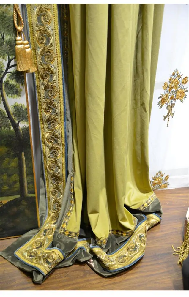French thickening Dutch flannel villa curtain brand high-grade new classical fine embroidery curtain Nagaro(BY12-A10011)