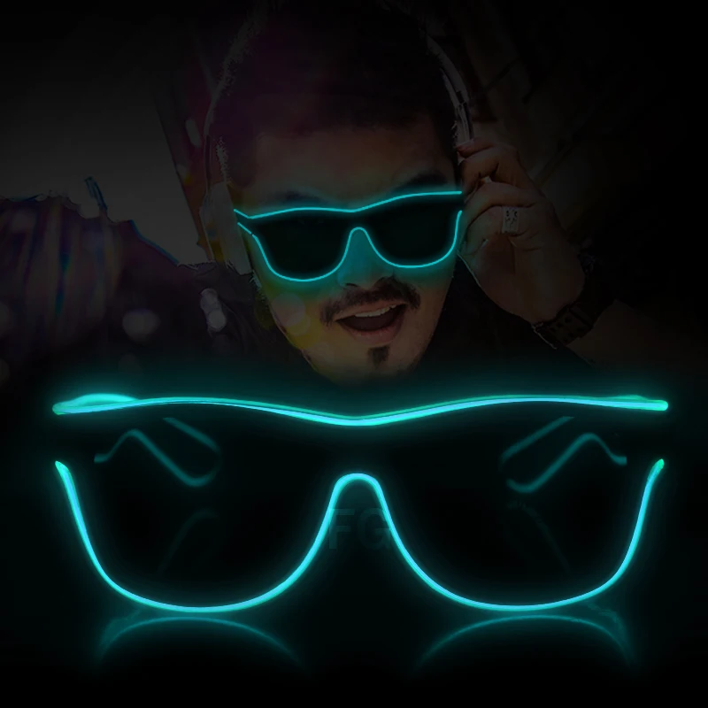 Flashing EL Glasses EL Wire LED Glowing Party Supplies Glow Glasses