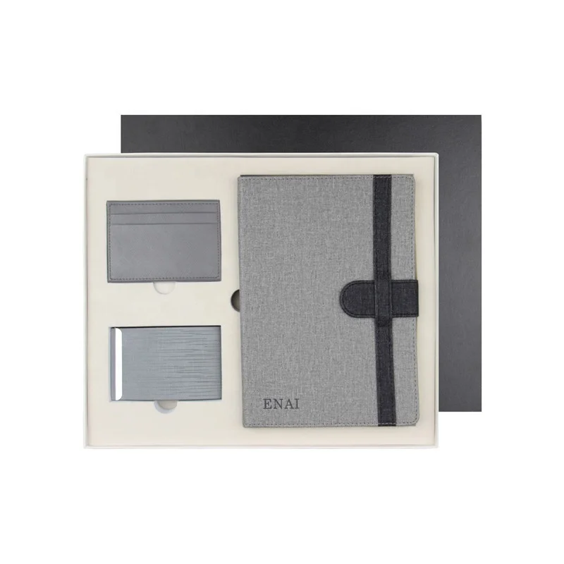 
Pu Leather Card Holder A5 Notebook Diary and Pen Gift Set for Promotion Office Stationery Gift 2021 