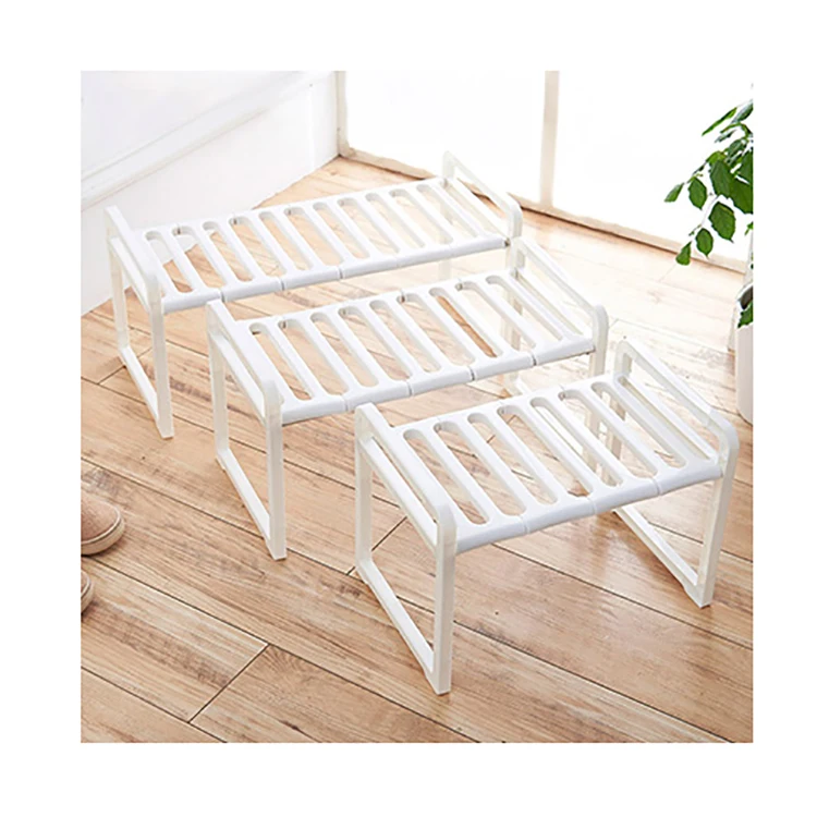Kitchen Shelving Unit 2 Shelf Under Sink Organizer Rack Plastic Storage Shelves-Large Size