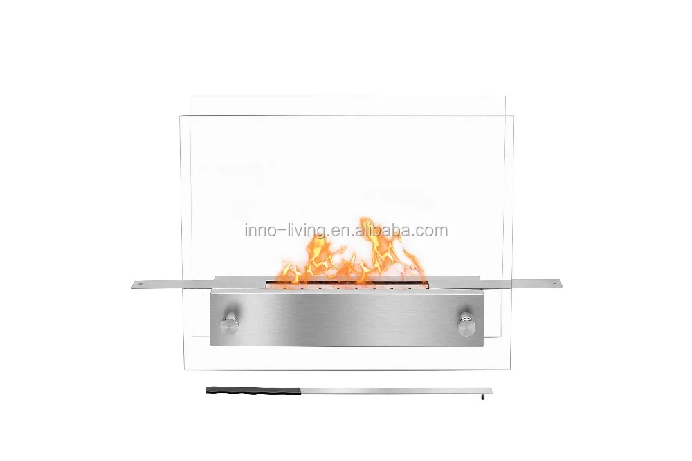on sale Tempered glass + stainless steel Table top ethanol fireplace