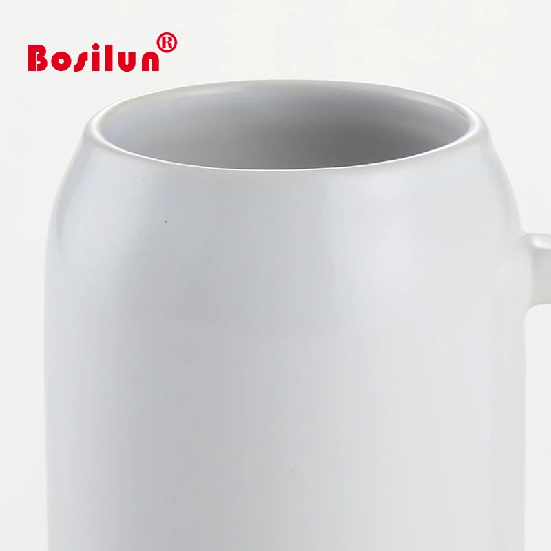 Customized logo classical white ceramic mug beer stein for Germany