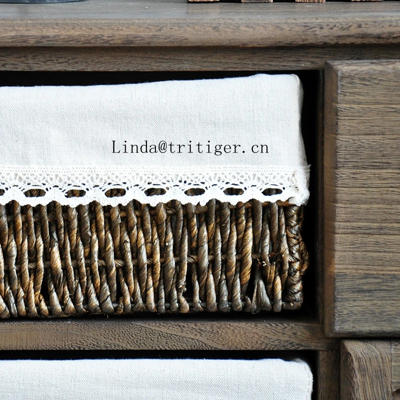 Старинный деревянный резной тростниковый шкаф мебель комод из плетеного пластика плетеные ящики