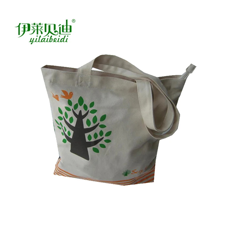 Eco-Friendly Custom Logo Folded Canvas Bag Wholesale Shopping Tote Bag