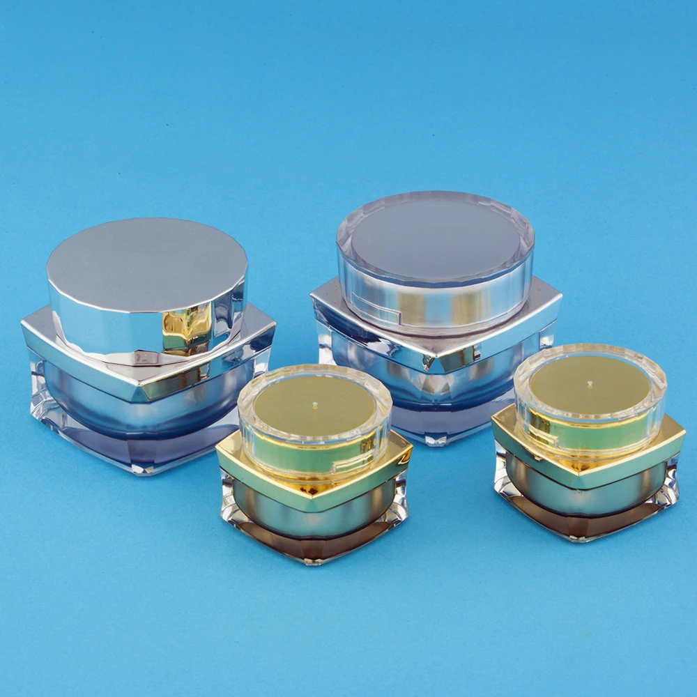 Hengsheng factory wholesale square shaped eco friendly plastic cosmetics containers and packaging acrylic jar with lid 5g 10g