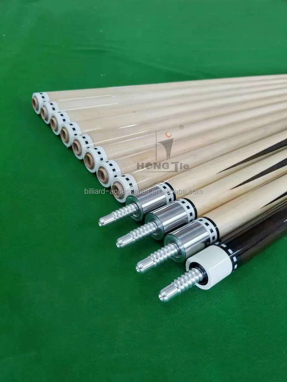 New 1/2 Jointed Style Maple Wood Spliced Shaft Pool Cue