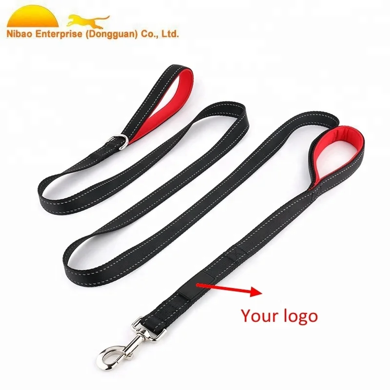 Neoprene Padded reflective Double handle Pet Dog Leash