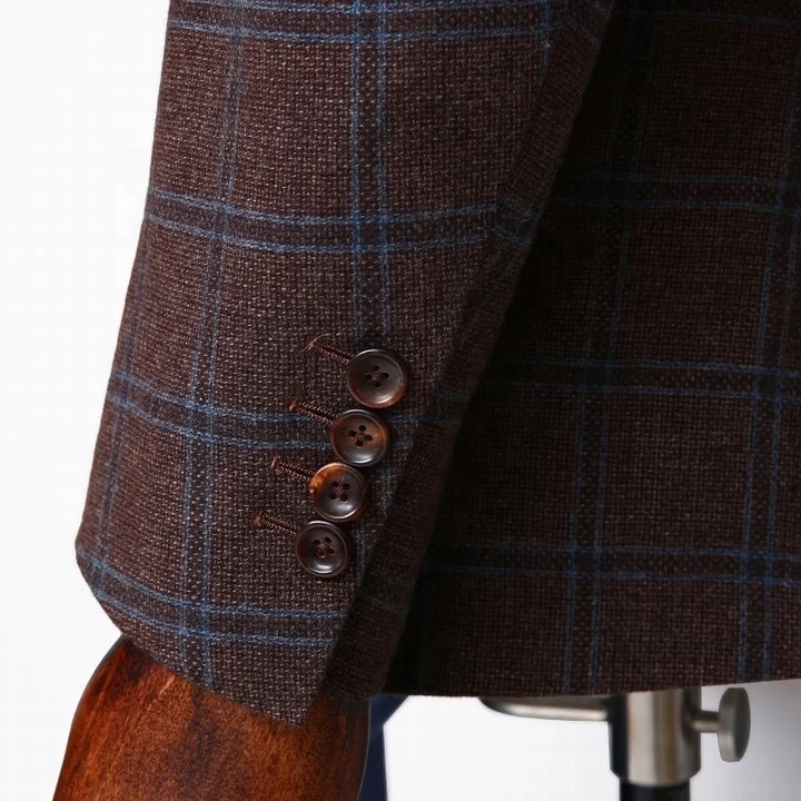 Made to measure 1 sets MOQ thick navy and red checked korea blazer set jaket suit men