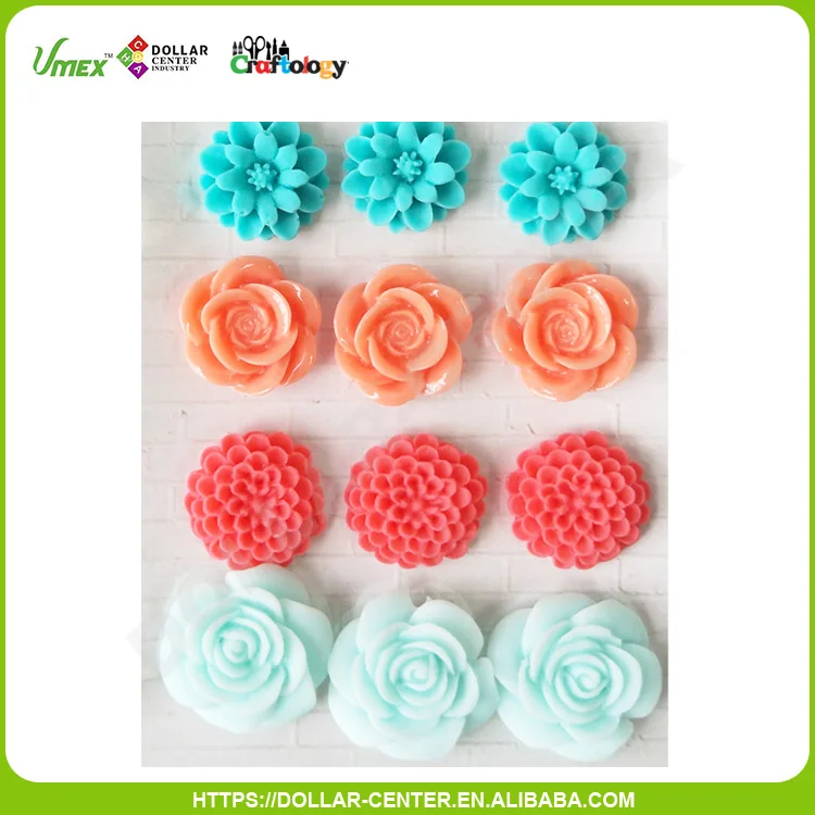 12pcs Lovely resin embellishment Flower For Babies Clothing