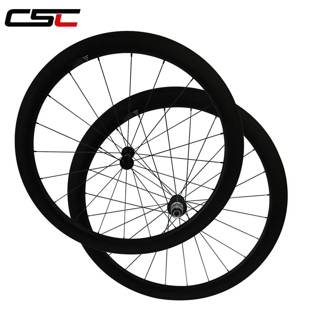 1290g Only CSC 50mm Tubular Carbon Fiber road bicycle wheels R13 hub Mac 424 Spokes