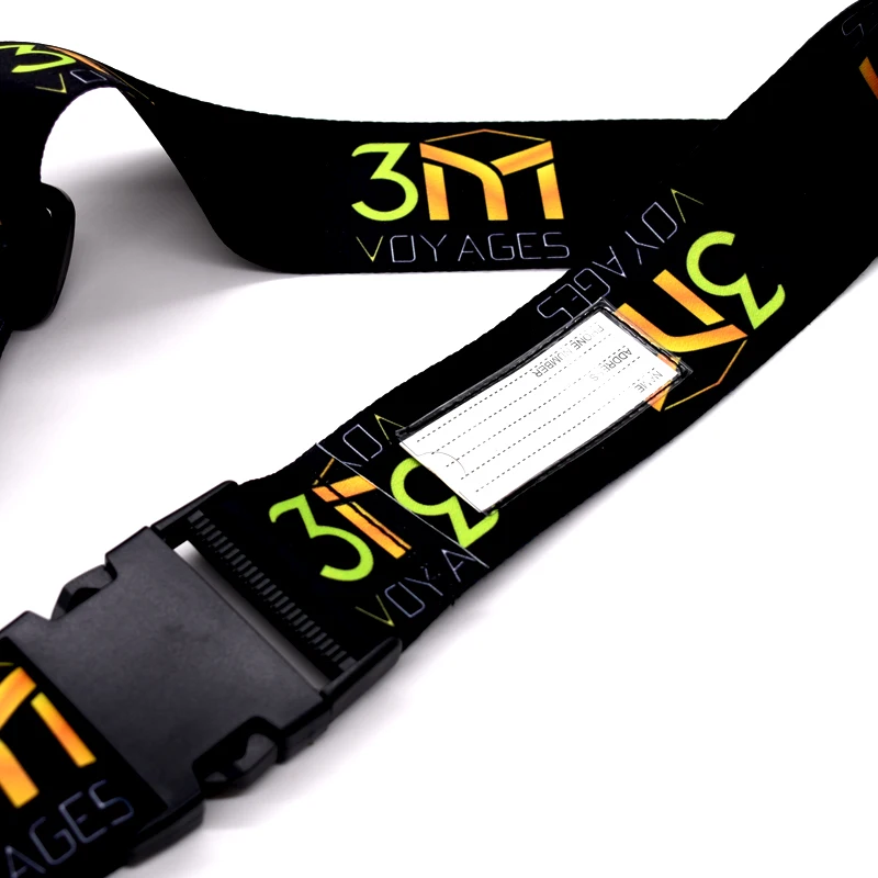 
Travelling suitcase accessory customized sublimation luggage strap with name card 