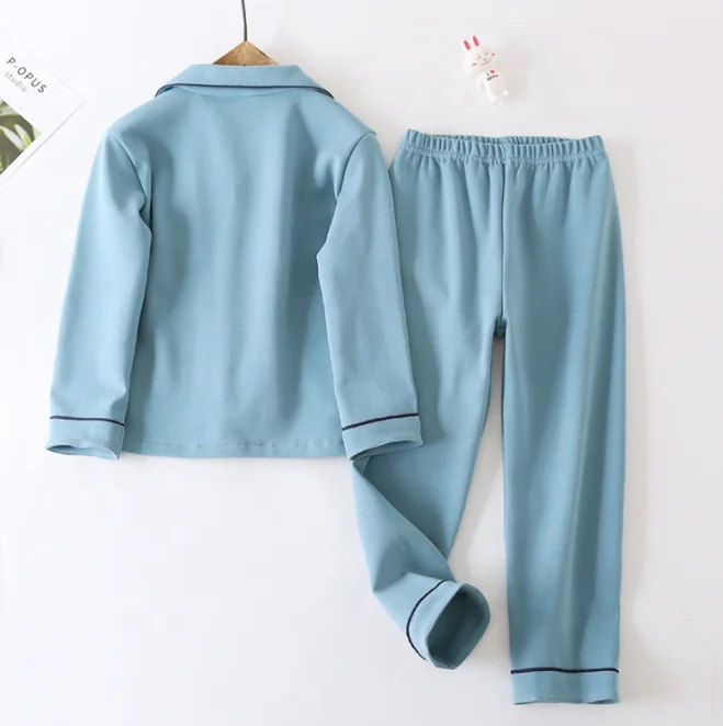 
2019 New style cotton longsleeve top and pants pajamas set for unisex children 