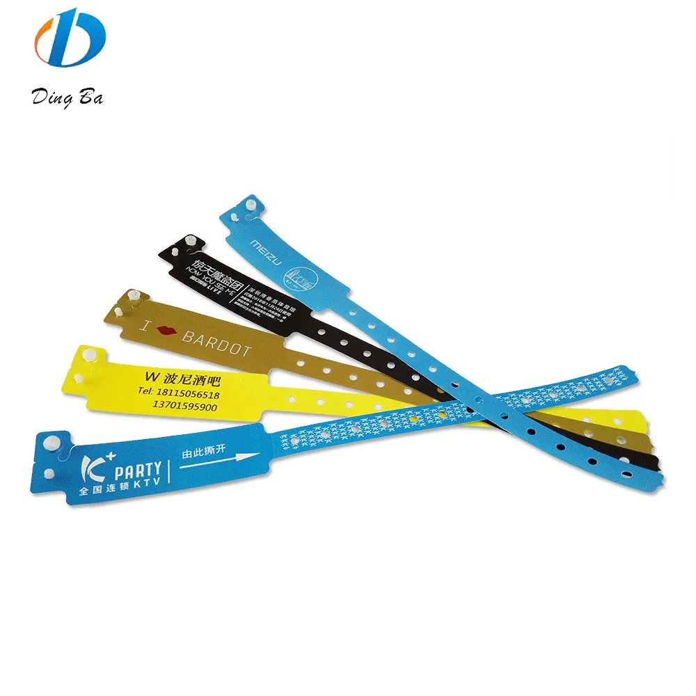 Custom One-off Synthetic Wrist Bands Club Admission VIP ID Bracelets Plastic Wristbands Bracelets Car Cute Plastic Lock