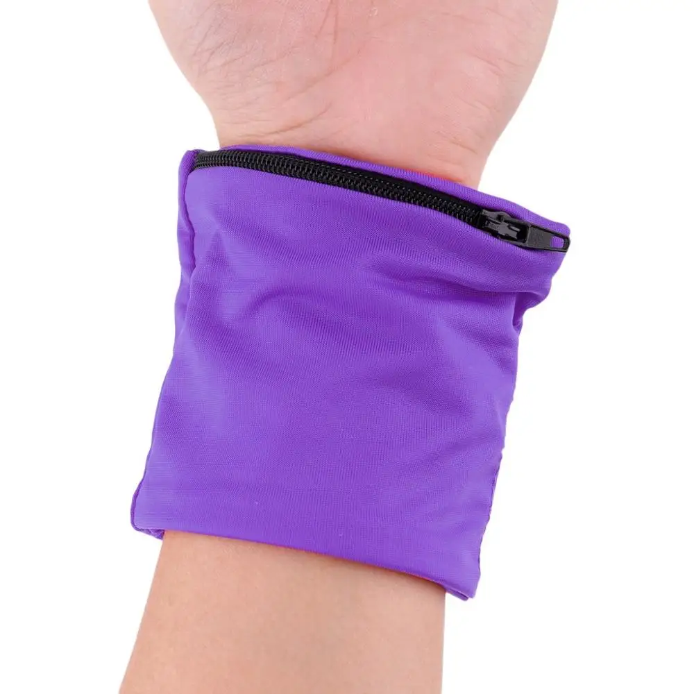 New Design Purple Sports Wrist band Zipper Wallet Sport Running Wallets African American Pouch card holders