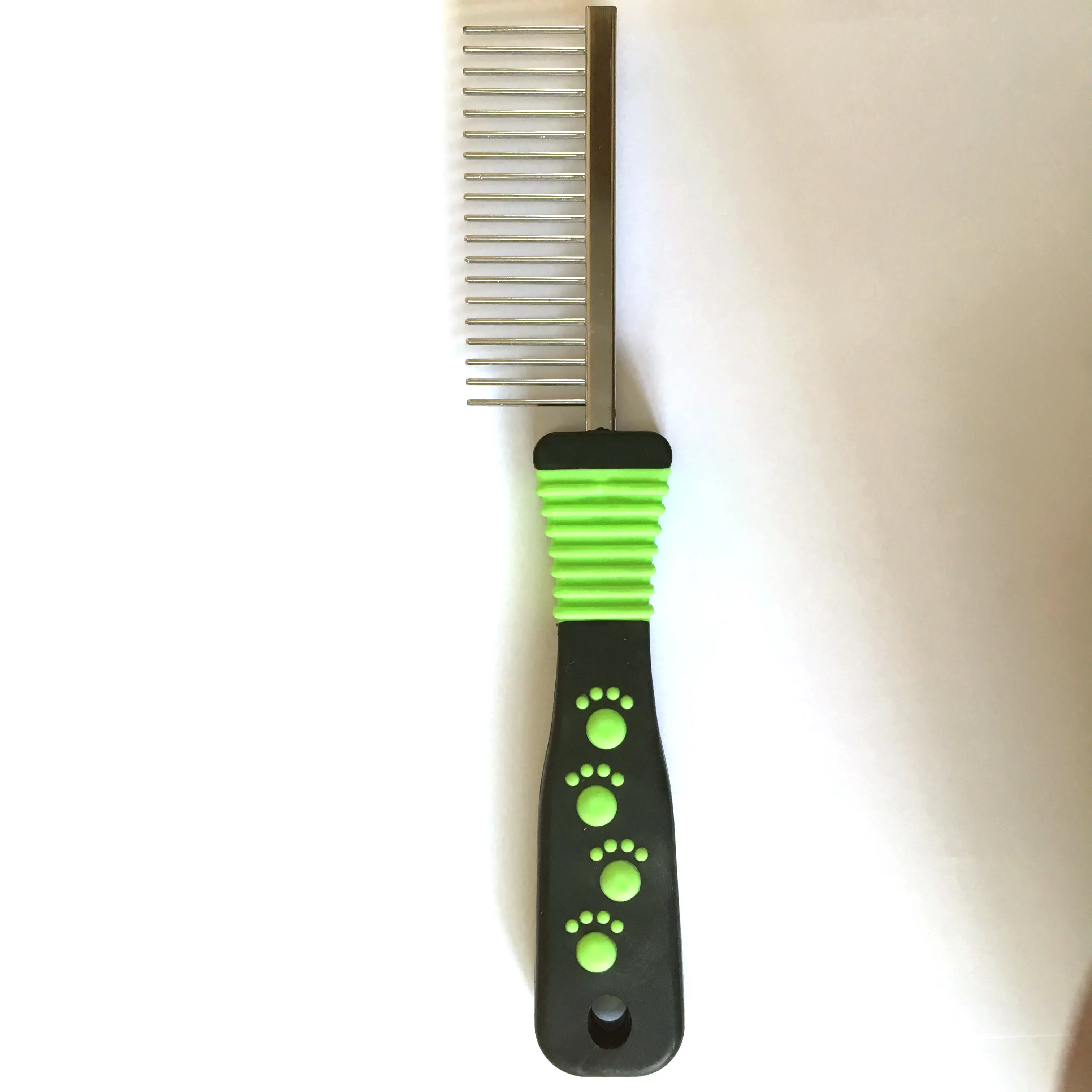 Нескользящая резиновая ручка с принтом лап, грубые металлические шпильки, расческа для шерсти собак, кошек, животных, пуделей, щенков