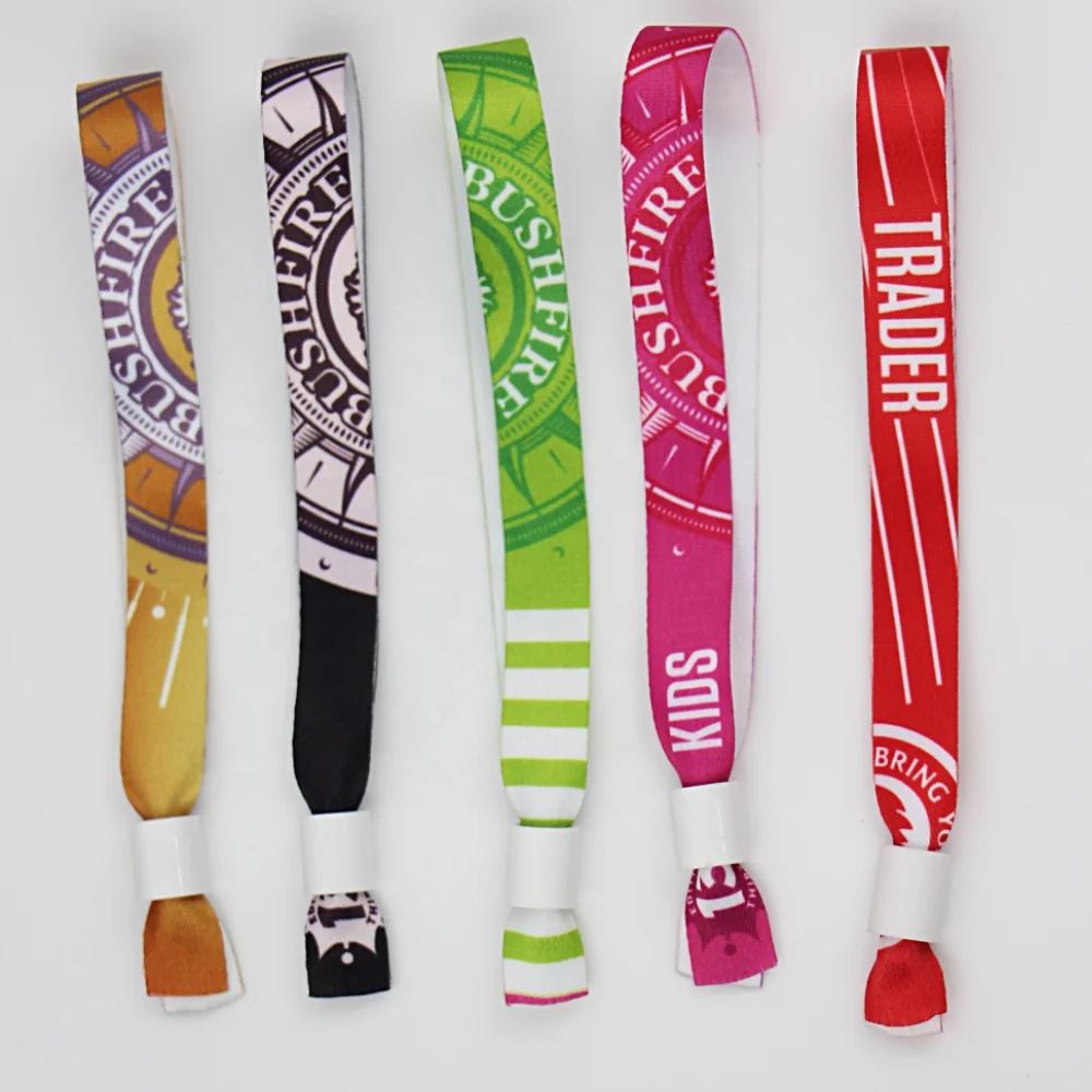 
Custom Festival Events Ribbon Wristband with one time use lock 