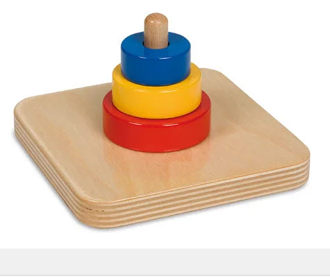 Tiger Montessori Discs on a Vertical Dowel Montessori Teaching Aids Other Educational Toys