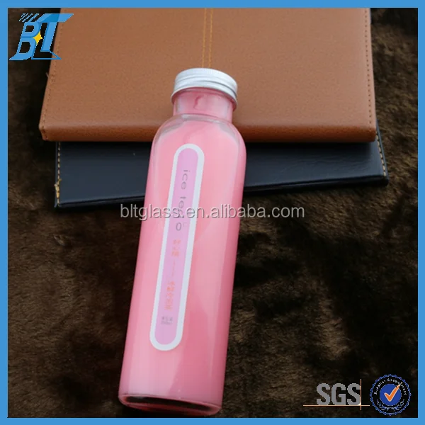 350ml Glass Bottles With Aluminium Lid Juice Water Milk Beverage Glass Bottle