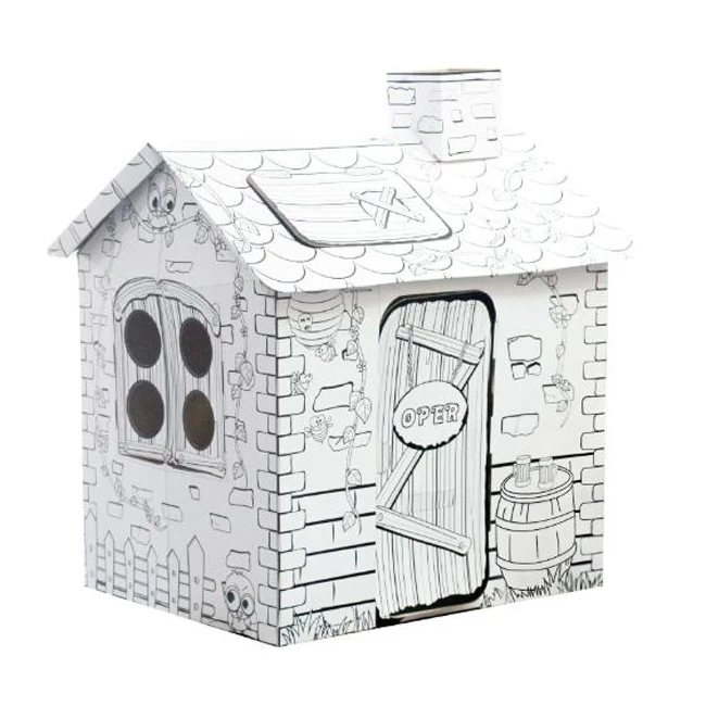 Toy factory kids cardboard DIY house 3D painting toy