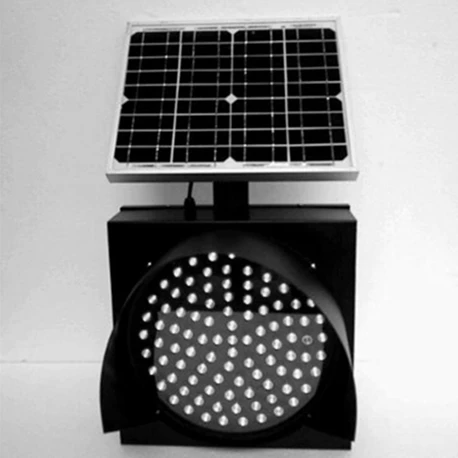 
300mm 1 aspect solar powered panel traffic warning light 